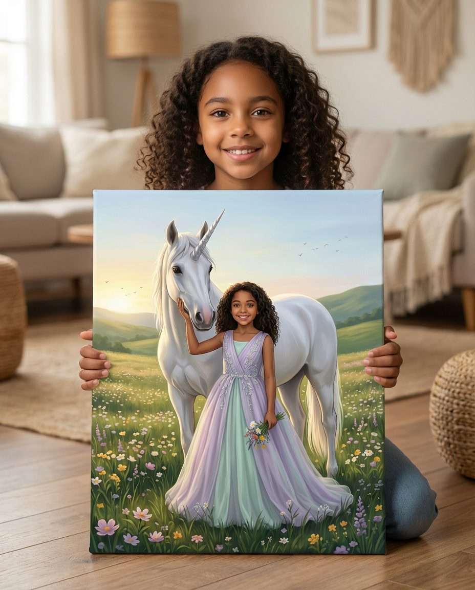 Space themed canvas portrait